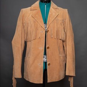 Vintage Real Leather Fringe Jacket, Small